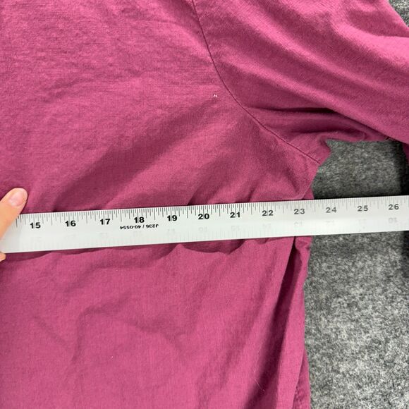 Time And Tru Blouse Women 2XL Purple 3/4 Sleeve Round Neck Cotton Casual Solid - Picture 5 of 7